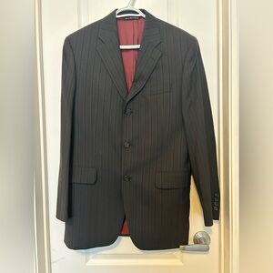 Classic Black Pinstripe Men's Blazer